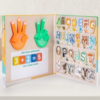 Livre d'activités éducatif en bois certifié EN71 pour enfants de 5 à 7 ans : Apprentissage de l'alphabet, des chiffres et des mathématiques Montessori, jouet sensoriel et silencieux