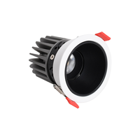ETL DA-RL4W9 Downlight encastré COB à spectre complet, anti-éblouissement, dimmable chaud/froid 2700-6500K, découpe 75mm, avec boîtier de jonction