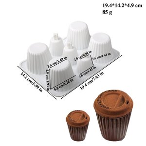 Stampo in Silicone per Tazza di Caffè e <span class=keywords><strong>Torta</strong></span>, Ecologico, Riutilizzabile, per Cioccolato, Mousse, Dessert, Confezione in Sacchetto OPP - Product Image 3