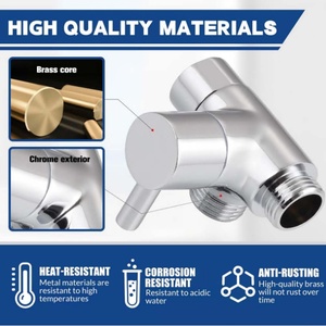 Válvula Divisora de Ducha de 2 Vías G1/2 de Latón Sólido para Ducha de Mano y Cabezal Fijo, Desviador Universal para Baño - Product Image 4