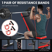 Banc de musculation pliable réglable en métal robuste pour haltères, équipement de musculation à domicile