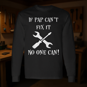 Camiseta de manga larga con estampado de If Pap Cant Fix It No One Can, regalo para papá y abuelo - Product Image 3
