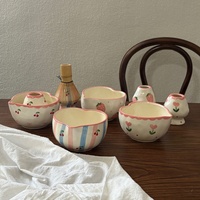 Bol à matcha en forme de cœur fait main, peint à la main, en céramique japonaise, avec fouet à matcha, ensemble cadeau, accessoires personnalisés, Chawan en céramique