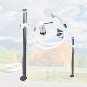 Bonne qualité RV-H005 argent RV pommeau de douche cuivre matériel <span class=keywords><strong>caravane</strong></span> camping-car douche commutateurs chaud et froid camping-car douche - Product Image 6