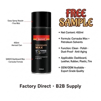 SANVO Cire en spray pour intérieur de voiture, vente en gros, 450 ml, polissage tableau de bord, cire de carnauba, OEM, marque privée, directement de l'usine