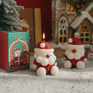 Vela Navideña Novedosa y Adorable de Papá Noel en Oferta para Decoración del Hogar de Parafina y Cera de Soya Aromática - Product Image 4