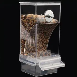 No Mess Bird Automatic Cage Feeder Dispenser Food Container Transparent Factory Wholesales New Carton Bowls PP Plastic For Birds