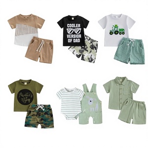Conjuntos de Ropa Casual de Algodón para Niños de 0 a 12 Años, Diseños Nuevos de Guangdong, Manga Corta, Sin Marca, Modelo B+ TZ-037 - Product Image 1