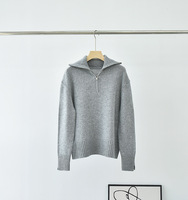 Pull à col mi-zippé uni pour femme, manches longues, automne-hiver, usage quotidien
