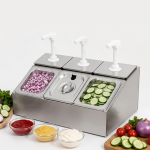 Dispensador de Salsas Multiusos, Estación de Salsas Comercial de Acero Inoxidable para Restaurantes de Comida Rápida - Product Image 5