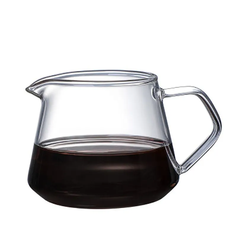 Hand Brew Coffee PotSharing Pot Uso en el hogar Filtro de goteo de vidrio de borosilicato alto Sharing Pot Hand 300ml 600ml