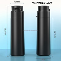 Bouteille d'eau UV portable avec logo personnalisé, contrôle intelligent par application, affichage de la température, mesure de la consommation d'eau et rappel pour boire.