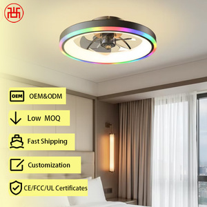 Ventilateur de plafond moderne et élégant à 5 pales en plastique avec moteur CC LED, télécommande, application de contrôle, design silencieux, économie d'énergie, utilisation en extérieur - Product Image 1