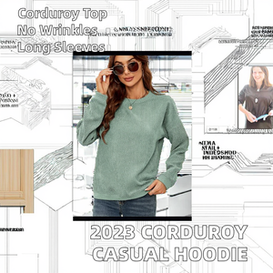 เสื้อฮู้ดลำลองผ้าลูกฟูกของผู้หญิงแบบทันสมัยเสื้อฮู้ดคอกลมแขนยาวแบบสวมหัวป้องกันริ้วรอยสำหรับฤดูใบไม้ร่วงฤดูหนาวและ2025 - Product Image 2