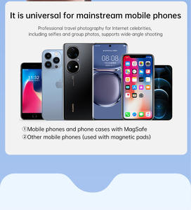 Lulin Lampe de poche portable magnétique pour téléphone portable, lumière selfie, support de téléphone à rotation à 180 degrés, <span class=keywords><strong>miroir</strong></span> intégré, rechargeable - Product Image 5