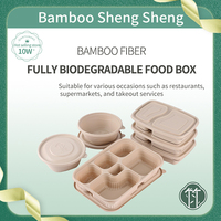 Boîte à lunch en pulpe de bambou biodégradable personnalisée en gros, avec logo, jetable, écologique, 100 % bambou
