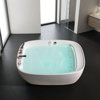 Baignoire de massage en acrylique moderne de luxe pour 2 personnes, idéale pour les hôtels et appartements intérieurs, massage complet du corps