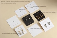 PandaSew Cartes Présentoir d'Emballage Bijoux Personnalisées pour Colliers Boucles d'Oreilles en Papier 400gsm Tendance