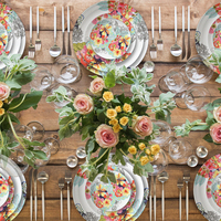 Ensemble de vaisselle en céramique florale vibrante, assiettes et bols, vaisselle en porcelaine avec papillons dessinés à la main pour la cuisine et la décoration bohème de la maison, et idéal pour offrir