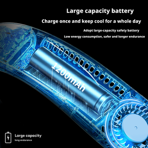 Portátil elétrico USB dobrável 3 velocidades de refrigeração pescoço ventilador Wearable Mini ar condicionado para uso ao ar livre - Product Image 6