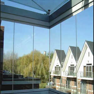 Frameless Accordion Trượt Cửa Kính Từ Sàn Đến Trần Phân Vùng Gấp Cửa - Product Image 3