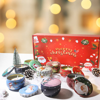 Coffret Cadeau de Bougies Parfumées aux Fleurs Séchées pour Thanksgiving et le Nouvel An, Cire de Soja, Aromathérapie, Cadeau de Fête et de Vacances