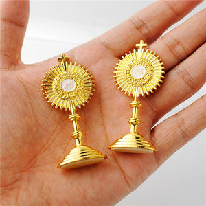 Католические религиозные товары, подарок на Первое причастие, стоя, крест, позолоченная статуя из Халса с наклейкой для украшения стола в помещении - Product Image 6