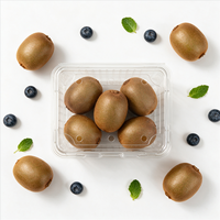 Emballage en plastique transparent personnalisable pour fruits (myrtilles, fraises, kiwis) en RPET recyclé, écologique et de qualité alimentaire, vente en gros