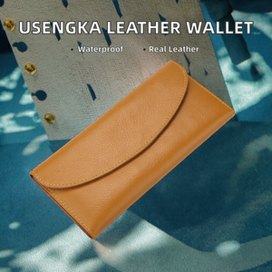 Cartera Larga de Cuero Genuino, Estilo Simple, con Tarjetero, Cierre de Bolsillo - Product Image 2