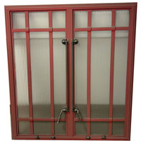 Authentique fenêtre à battant en verre isolé avec cadre en acier et fer vintage