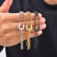 Bracelet chaîne trombone CELES en acier inoxydable plaqué PVD étanche, bijou de mode avec fermoir trombone intégral