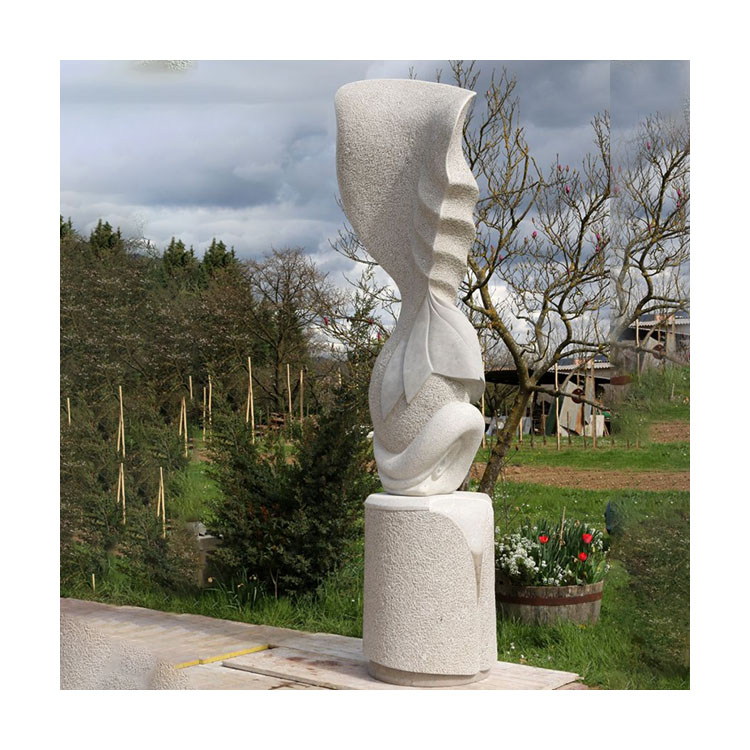 屋外の庭の石の芸術工芸品の像現代の大理石の石の彫刻大理石の抽象的な