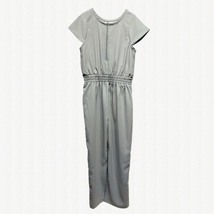 Tuta minimalista personalizzata tuta estiva monopezzo tinta unita vestiti famiglia <span class=keywords><strong>madre</strong></span> e bambino comoda tuta grigia - Product Image 6