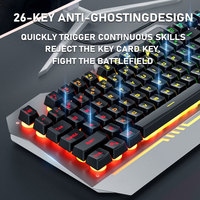 F3010 Keyboard Gaming Mekanik Berkabel Ukuran Penuh USB RGB Backlight Panel Logam Tombol Multimedia Profesional Penyangga Ponsel PC