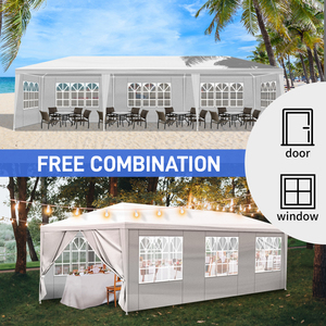 White 10x30ft Folding Wedding Tent 8 Sided with 6 <b>Windows</b> - Product Image 4