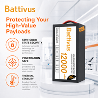 Аккумулятор Battivus 12S 52.2V 12Ah полутвердотельный LiPo 210 Втч/кг с высокой энергетической плотностью для БПЛА с вертикальным взлетом и посадкой, самолетов с фиксированным крылом и дронов с длительным временем полета