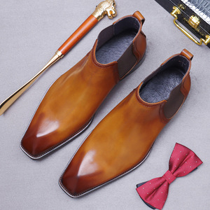 Chất Lượng Cao Martin Khởi Động Cho Nam Giới Thêm Chiều Cao Với Một Tiếng Anh Phong Cách Và Chelsea Thoáng Khí Thiết Kế Hợp Thời Trang Da Bò Khởi Động - Product Image 1