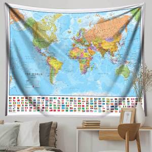 <span class=keywords><strong>Tapiz</strong></span> de Poliéster con Mapa del Mundo en Acuarela para Cubierta de Mesa, Toalla de Yoga o Playa - Product Image 6