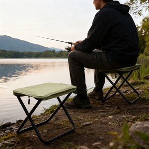 High-Strength Carbon Steel Foldable Camping <b>Stools</b> 600D Oxford Collapsible Portable <b>Stool</b> - Product Image 1