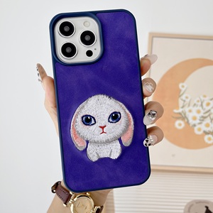 Nhà máy thiết kế mới chống sốc điện thoại thông minh bảo vệ trường hợp 3D hoa thêu da chính hãng may động vật thêu trường hợp - Product Image 4