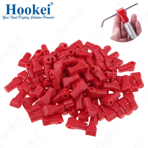 ตะขอเกี่ยวป้องกันการโจรกรรมแบบขายส่ง Hookei RTS ผลิตจากพลาสติกสีแดง ทนทาน เป็นมิตรกับสิ่งแวดล้อม สำหรับร้านค้าปลีก ใช้สำหรับล็อคโชว์สินค้า - Product Image 4