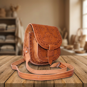 Handmade Genuine Leather Crossbody <b>Bag</b> Classic Style Durable Unisex <b>Travel</b> Accessory - Product Image 1