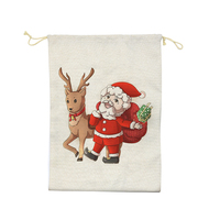 19.7x26.8 pouces lin dessiner chaîne vierge pour Sublimation Santa Sack décorations de Noël pour la maison/cadeau pour décor de vacances