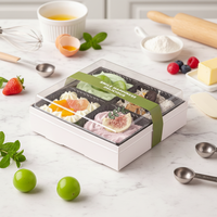 Emballage de pâtisserie en gros d'usine avec couvercle pour macaron, boule de neige, soufflé, beignet, mochi, gâteau à 4 grains, boîte à gâteaux