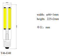 Ampoule intelligente à filament LED haute puissance 41W E40 T46 230V corps en verre haute luminosité ROHS conforme AC/DC certifié pour E27/E26