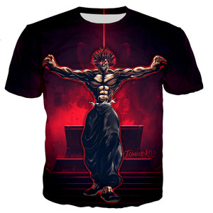 Nueva Camiseta de Moda con Estampado 3D de Anime Japonés <span class=keywords><strong>Baki</strong></span> Hanma para Hombre, Camiseta Informal con Estampado Digital 3D, Camiseta con Estampado Gráfico Completo - Product Image 5