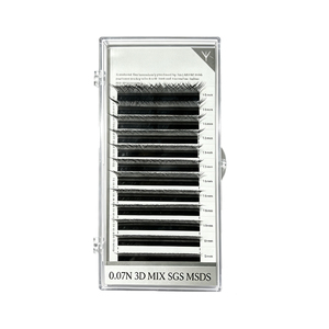 Faux <span class=keywords><strong>cils</strong></span> 2D UU à double pointe parallèle, forme UU, légers, fins, naturels, flexibles, compacts, volume russe, pré-fabriqués - Product Image 3