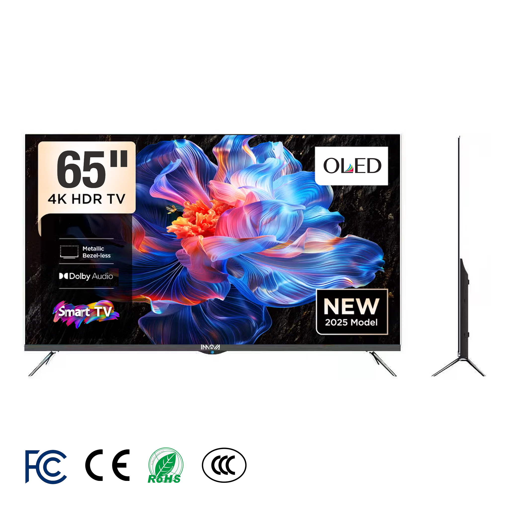 Global Certified 55/65 Inch <strong>OLED</strong> <strong>LED</strong> Smart <strong>TV</strong> <strong>4K</strong> HDR10 for Built-in Speaker Game Mode Wireless Screen Mirroring Bedroom
