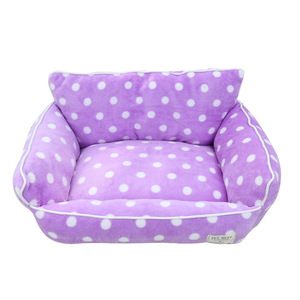 Polka Dot <b>Sofa</b> Nest <b>Pet</b> Bed Square Shape Polyester Fiber Fill Cat Dog Bed Hand Washable All Season Use - Product Image 5