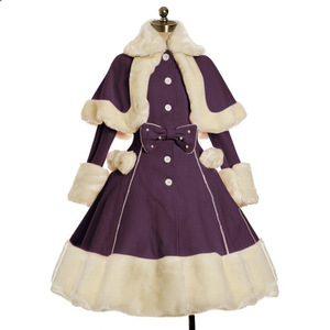 Costume Invernale da Principessa in Stile Europeo Vintage per Spettacoli Teatrali, <span class=keywords><strong>Set</strong></span> Cosplay con Cappotto Caldo in Poliestere e Cintura - Product Image 4